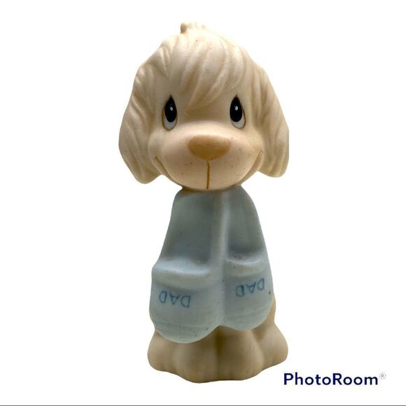 Vintage 1982 Enesco Precious Moments Puppy Holding Slippers- Retired - Picture 1 of 6